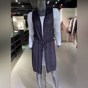 Black sheer linen wrap vest